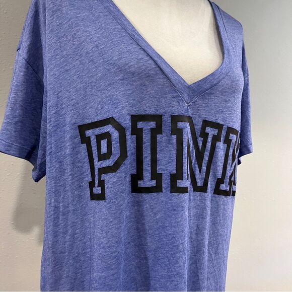 PINK Victoria's Secret Women's Lavender V-Neck Tee size medium - Picture 3 of 11